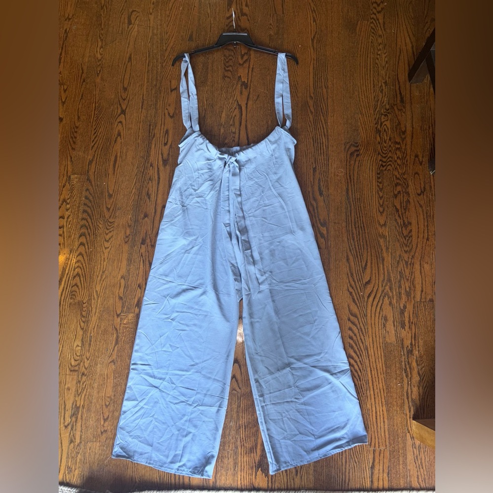 Light Blue Wide-Leg Jumpsuit